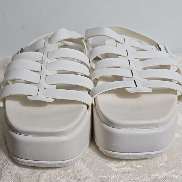 Rouge White Strappy Platform Sandals - Picture 4 of 8
